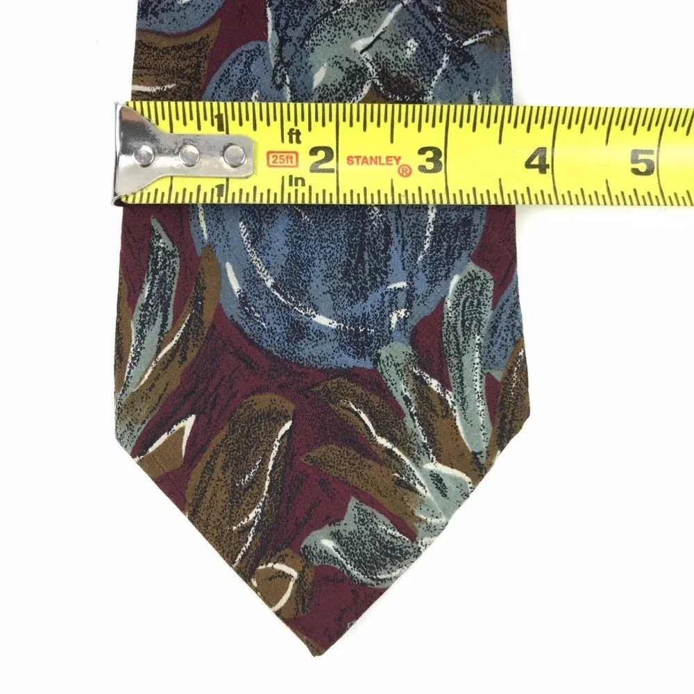 PAL ZILERI Tie Vintage Multicolor Abstract Plant 100% Silk Necktie Made In Italy